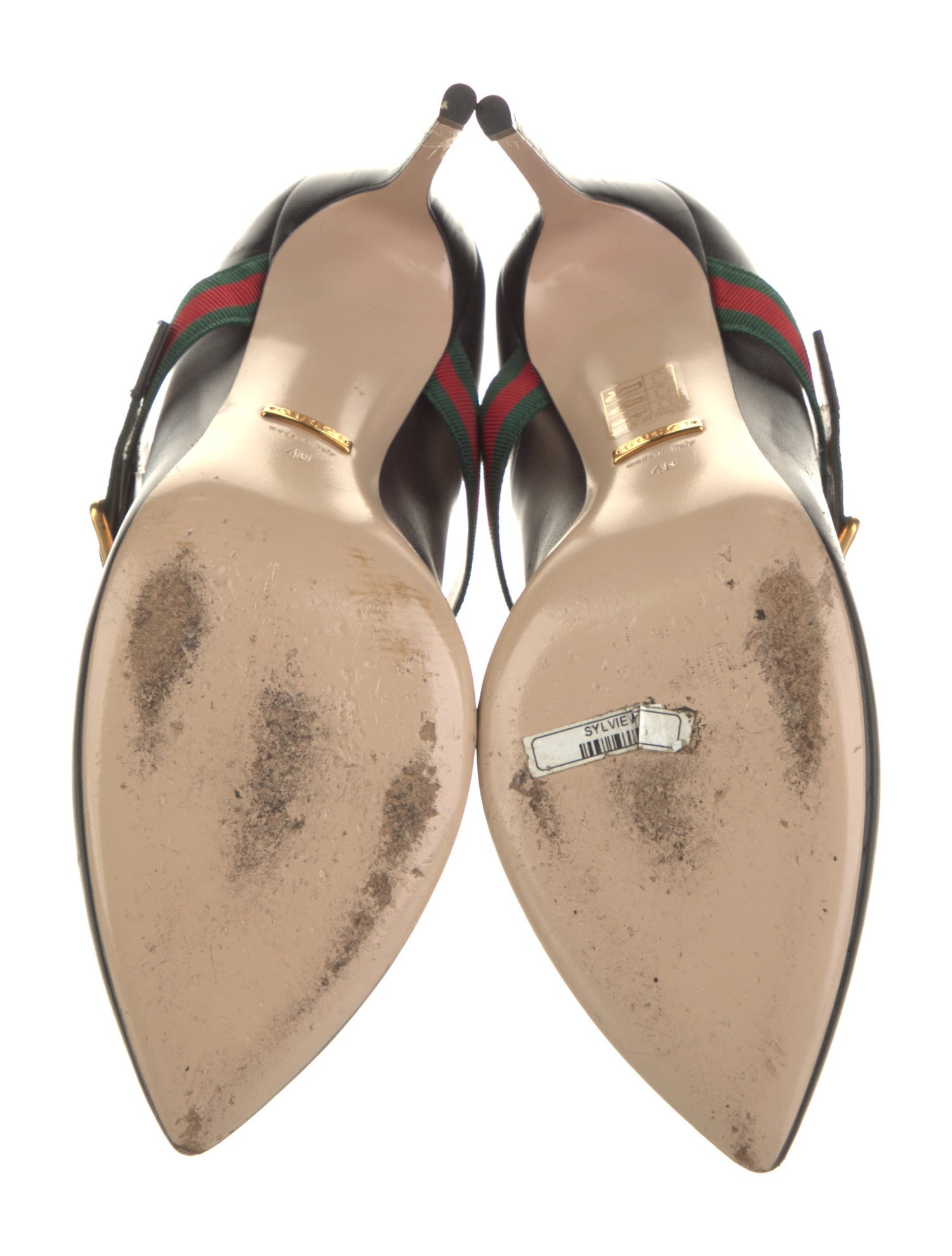 Gucci Web Accent Leather Pumps